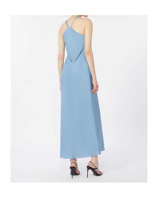 Max Mara Blue Studio Mseghiotto Sleeveless Midi Satin Dress