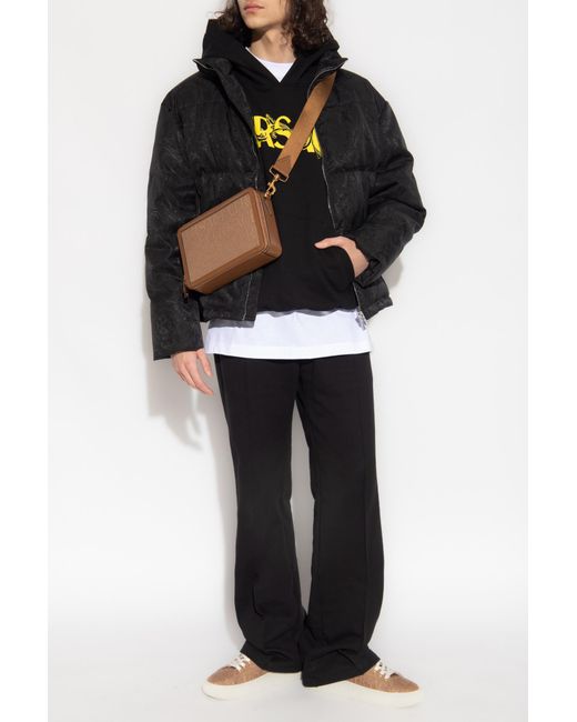 Versace Black Baroque-Printed Zipped Puffer Jacket for men