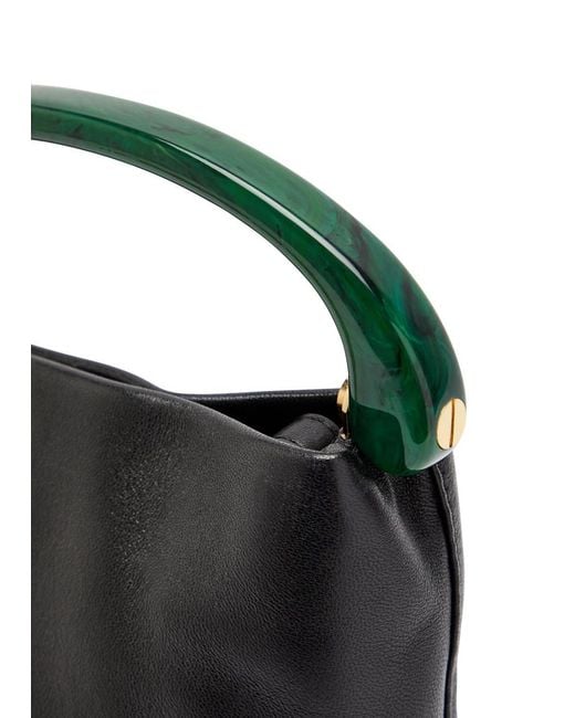 Dries Van Noten Black Crisp Leather Top Handle Bag