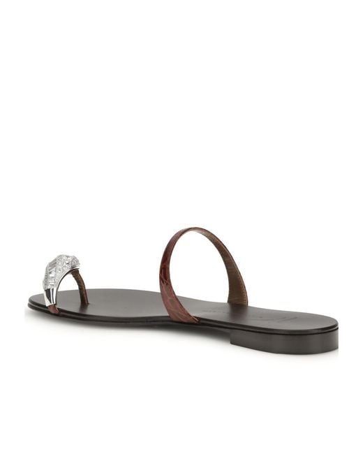 Giuseppe Zanotti White Icon Ring Flat Sandals