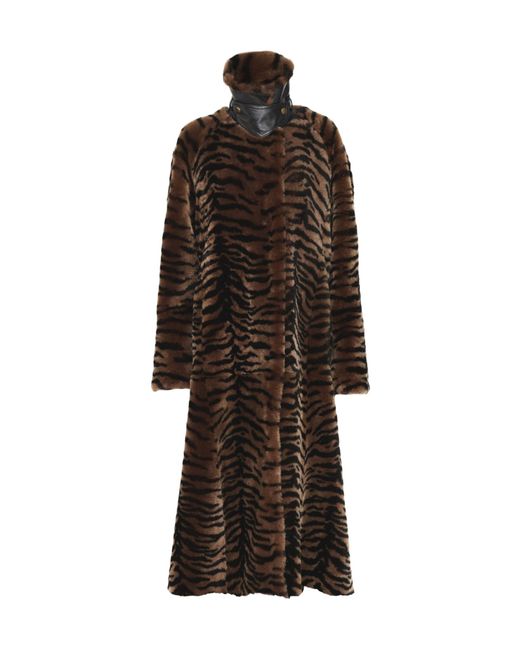 Chloé Double-Breasted Long Coat in Brown | Lyst