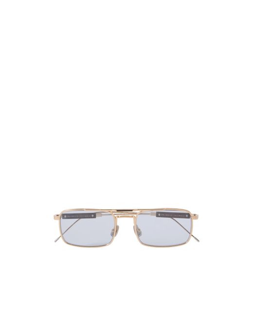 Brunello Cucinelli White Full-Rim Sunglasses