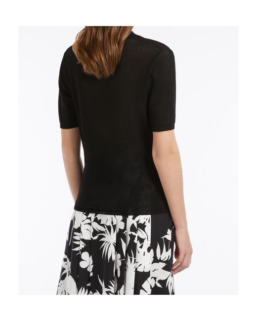 Max Mara Black Studio Casarsa V-Neck Knitted Polo Shirt
