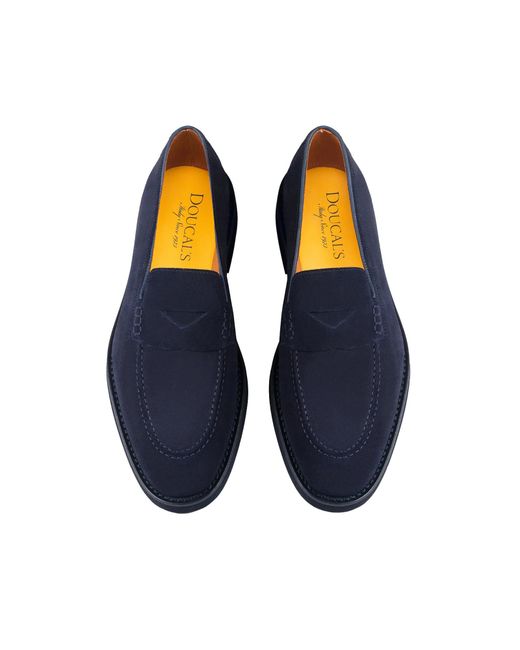Doucal's Blue Suede Loafer for men