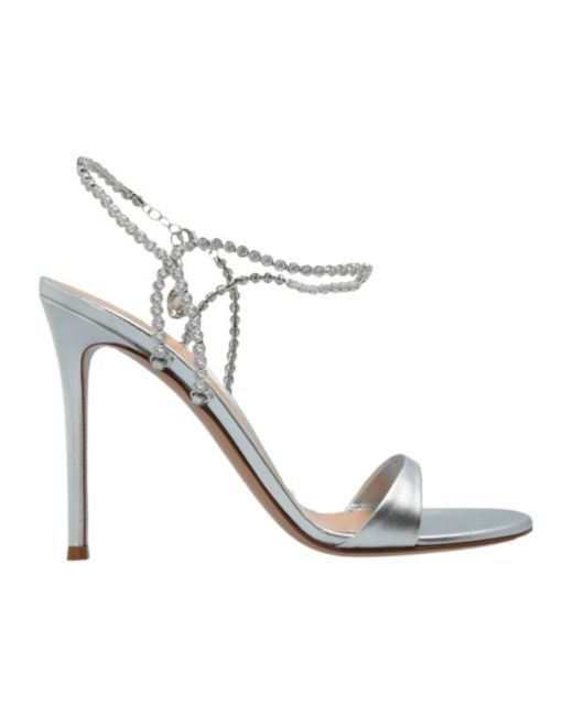 Gianvito Rossi White 90Mm Crystal-Embellished Stiletto Pumps