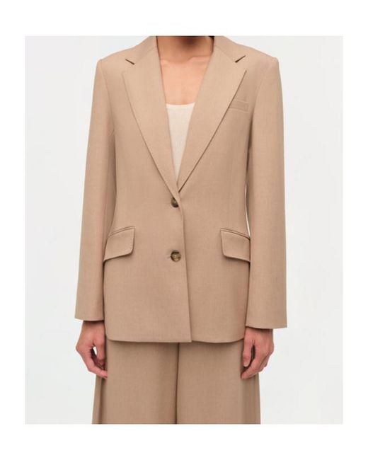 Jonathan Simkhai Brown Moren Pleated Back Blazer