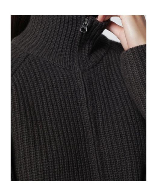 Lisa Yang Black Ribbed-Knit Sadie Cardigan