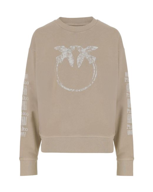 Pinko Natural Mindelo Crewneck Sweatshirt