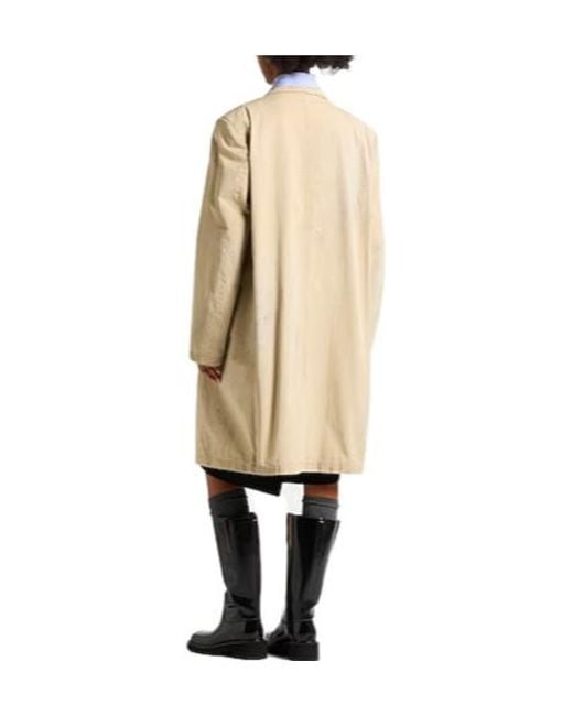MM6 by Maison Margiela Natural Tie-Dye Twill Long-Sleeve Coat
