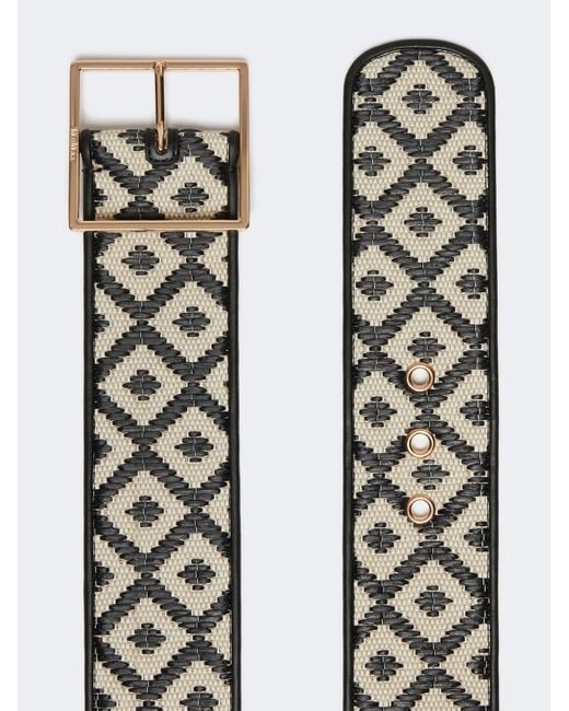 Max Mara White Palato Wide Patterned Belt