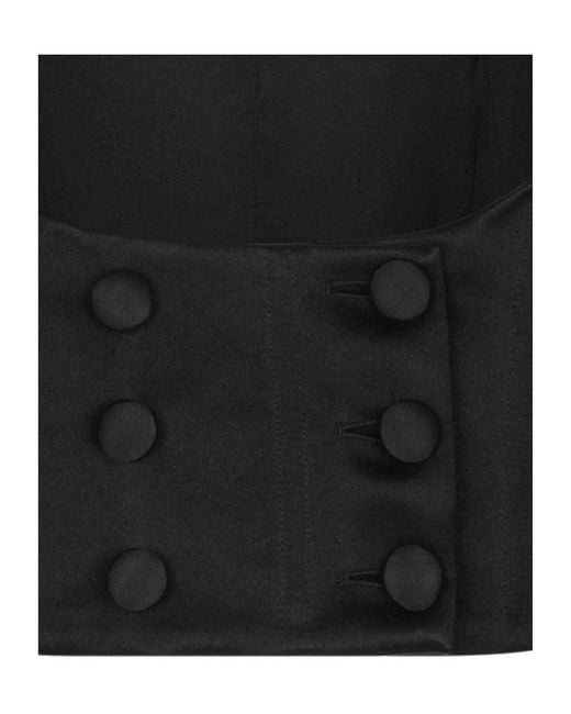 Dolce & Gabbana Black Double-Breasted Tuxedo Vest