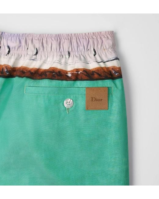 Dior Green Iviera Shorts for men
