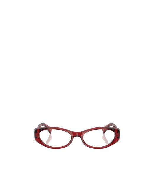 Miu Miu White Eyewear Oval Frame Glasses for men