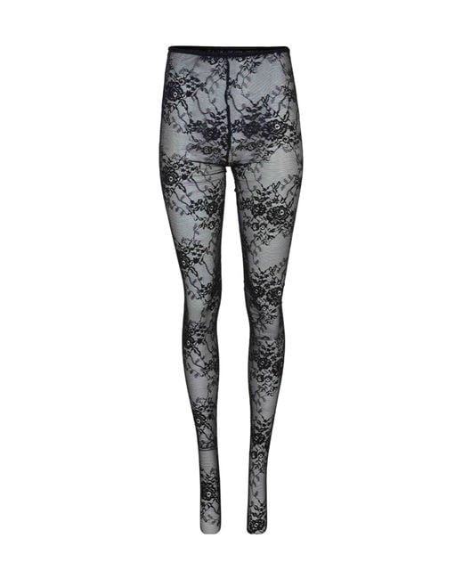 GIUSEPPE DI MORABITO Gray Lace Leggings