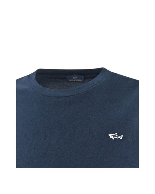 Paul & Shark Blue Logo Crewneck T-Shirt for men
