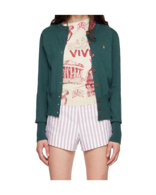 Vivienne Westwood Green Orb Button Cardigan