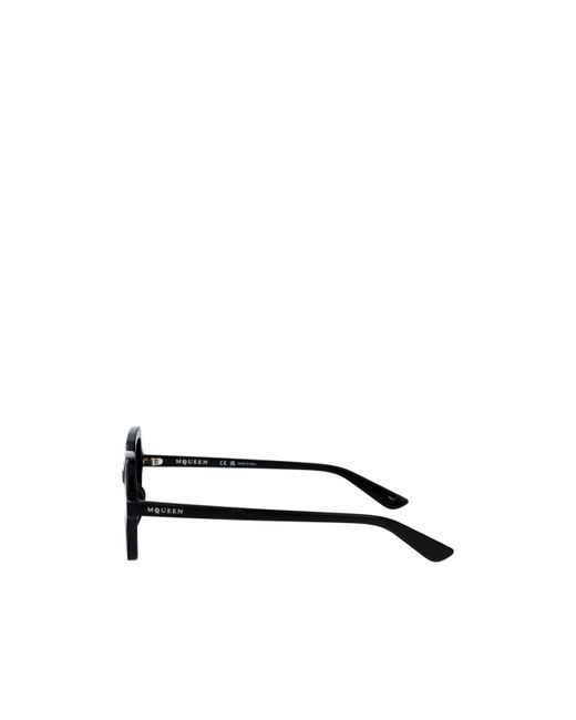 McQueen Black Eyewear Geometric Frame Sunglasses