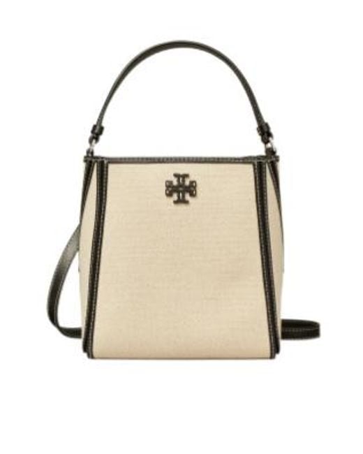 Tory Burch Natural Small Mcgraw Canvas Bucket Bag
