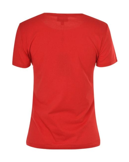 Armani Jeans Red Logo Short-Sleeved T-Shirt