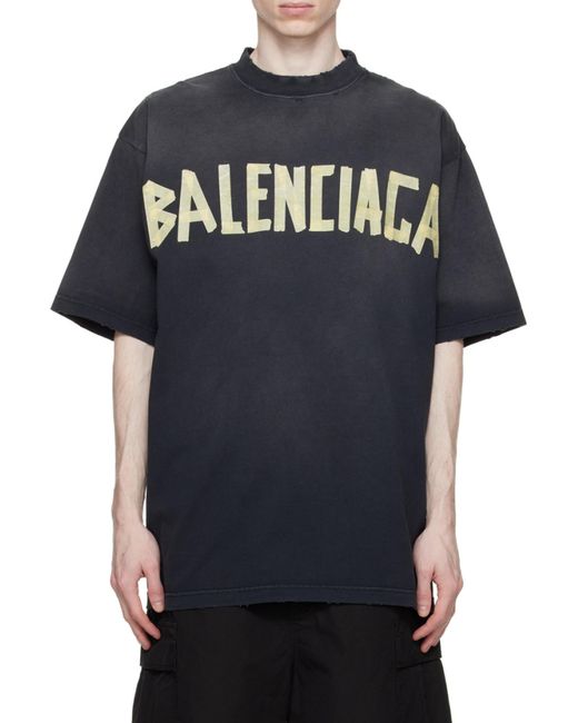 Balenciaga Black Tape Type Medium Fit T-Shirt for men