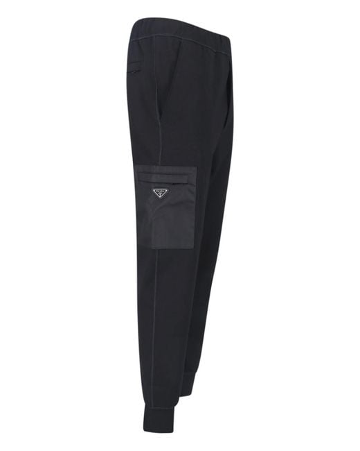 Prada Blue Elastic Waist Casual Pants for men