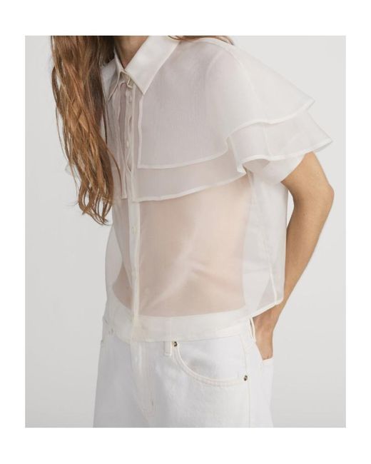 FRAME White Ruffled Shirt