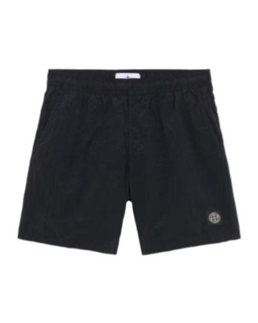 Stone Island Blue Regular Fit Mid-Length Swim Trunks With Pockets for men