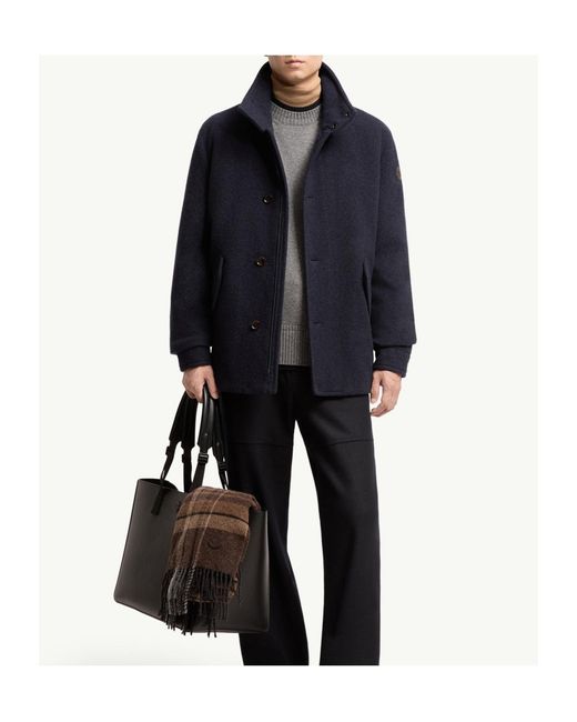 Moncler Blue Panyol Short Wool Down Jacket for men