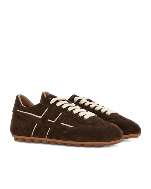 Hogan Brown Round-Toe Sneakers