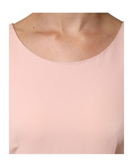 Dolce & Gabbana Pink Short Sleeves Round Neck Blouse Top