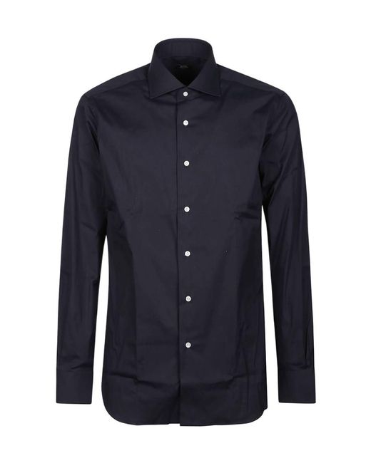 Barba Napoli Blue Barba Classic Long Sleeve Shirt for men