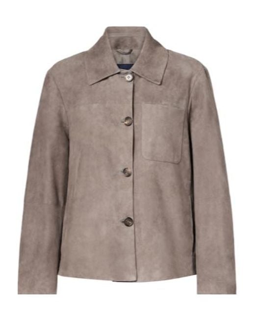 Max Mara Brown Suede Shirt Jacket