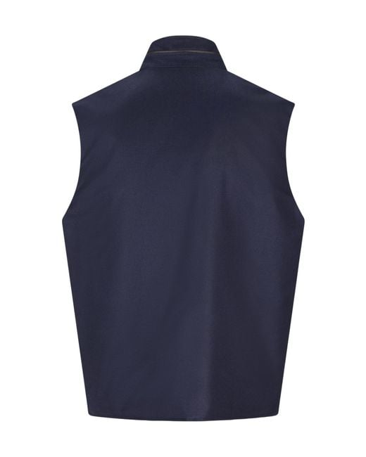 Herno Blue Sleeveless Zip-Up Jacket for men