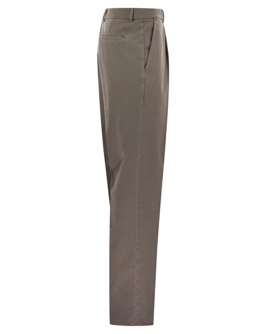 Brunello Cucinelli Gray Pleated Pants for men