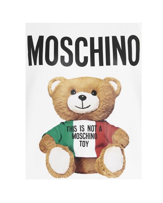 Moschino White Teddy Bear Logo Sweatshirt