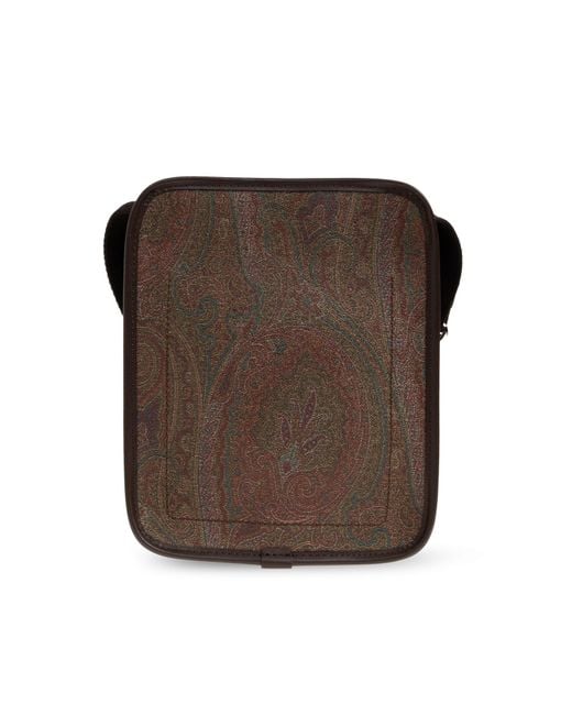 Etro Brown Paisley Shoulder Bag for men