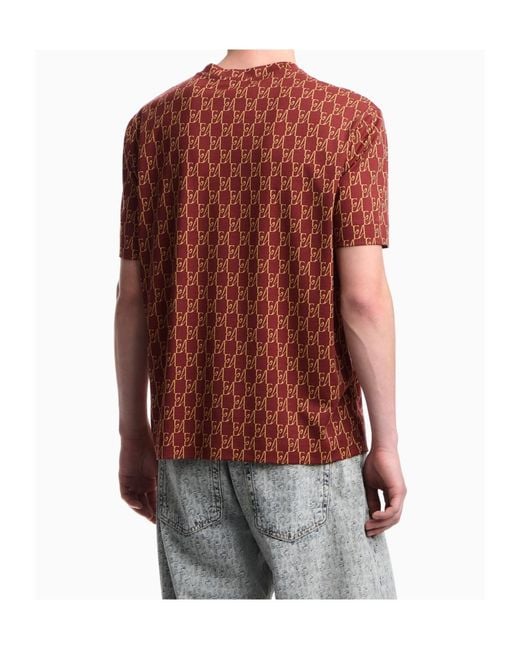 Emporio Armani Red Logo-Print T-Shirt for men
