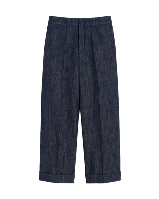 Max Mara Blue 'S Wide Leg Denim Jeans