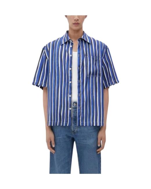 Bottega Veneta Blue Stripe Printed Shirt for men