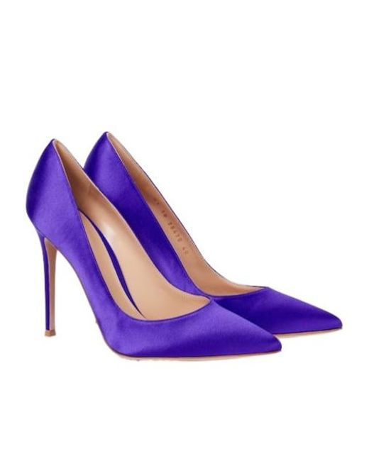 Gianvito Rossi Purple Satin Crêpe Pumps