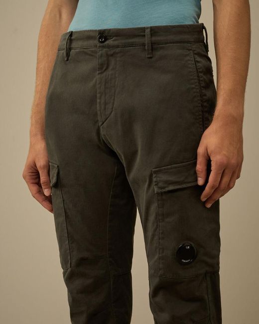 C P Company Gray Cargo-Pockets Trousers for men