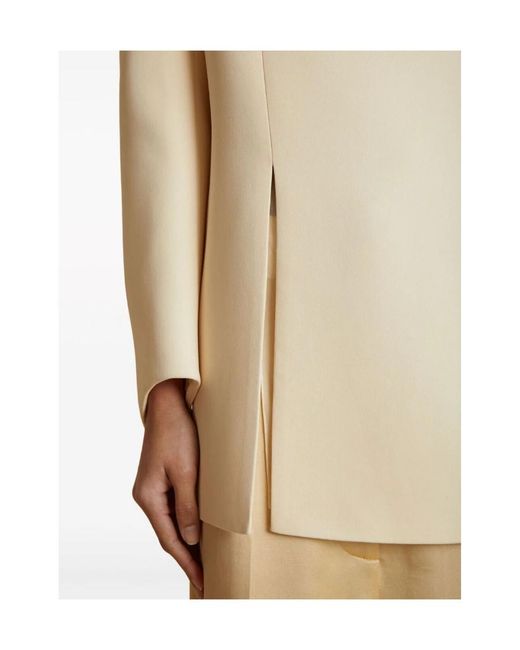 Khaite Natural The Mahni Slit-Detailed Crewneck Blouse