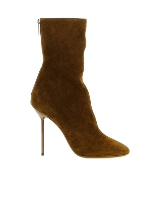 Paris Texas Brown High-Heeled Ankle Boots