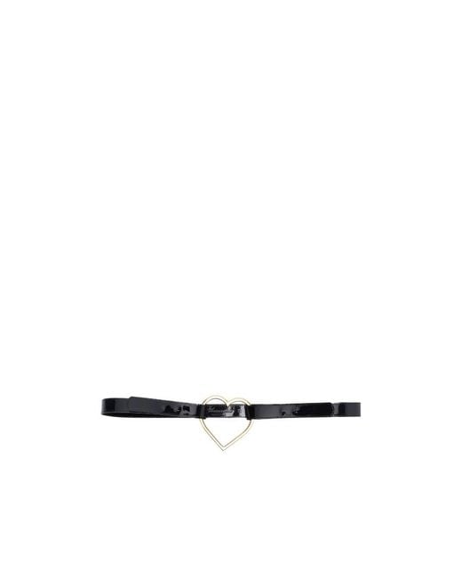 Blumarine White Logo Embossed Heart Buckled Belt