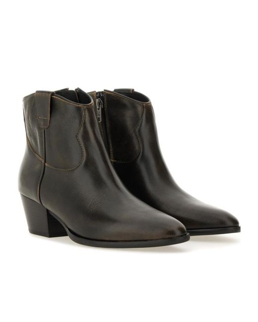 Ash Black Texan Ankle Boots