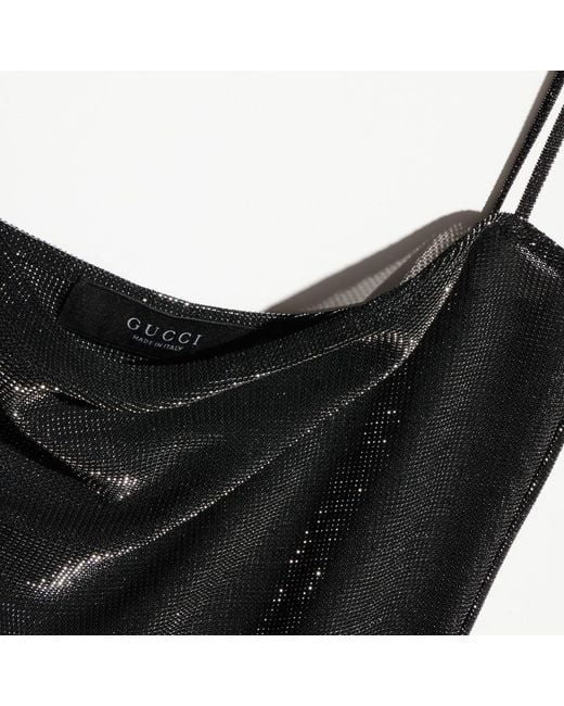 Gucci Black Jersey Top With Iridescent Effect