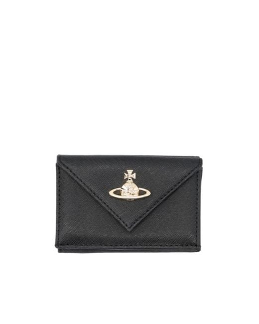 Vivienne Westwood Black Orb Plaque Envelope Wallet