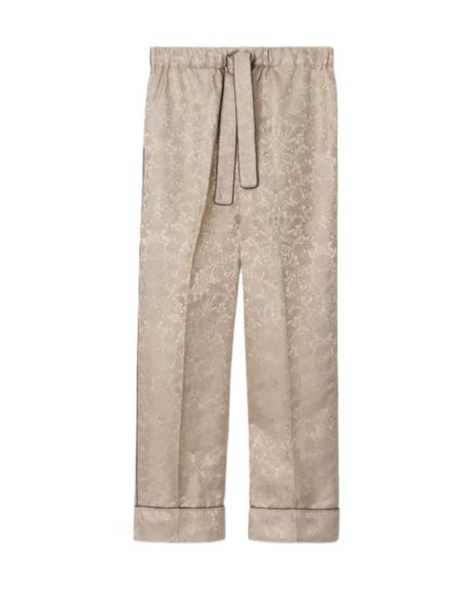 Burberry Natural Jacquard-Pattern Trousers