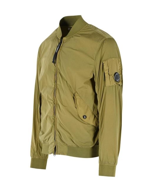 C P Company Green Chrome R Lens Bomber Jacket for men