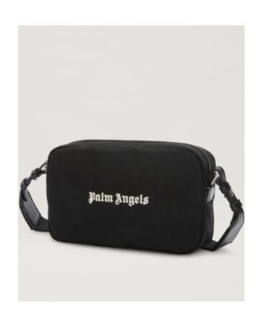 Palm Angels Black Logo Printed Zipped Camera Bag for men